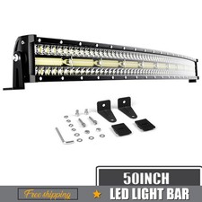 50" 288W Triple Row LED Light Bar Flood Spot Combo Beam for Trucks
