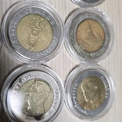 Thailand Bimetal Commemorative Coins Set with Monte Carlo Poker Chip 1000
