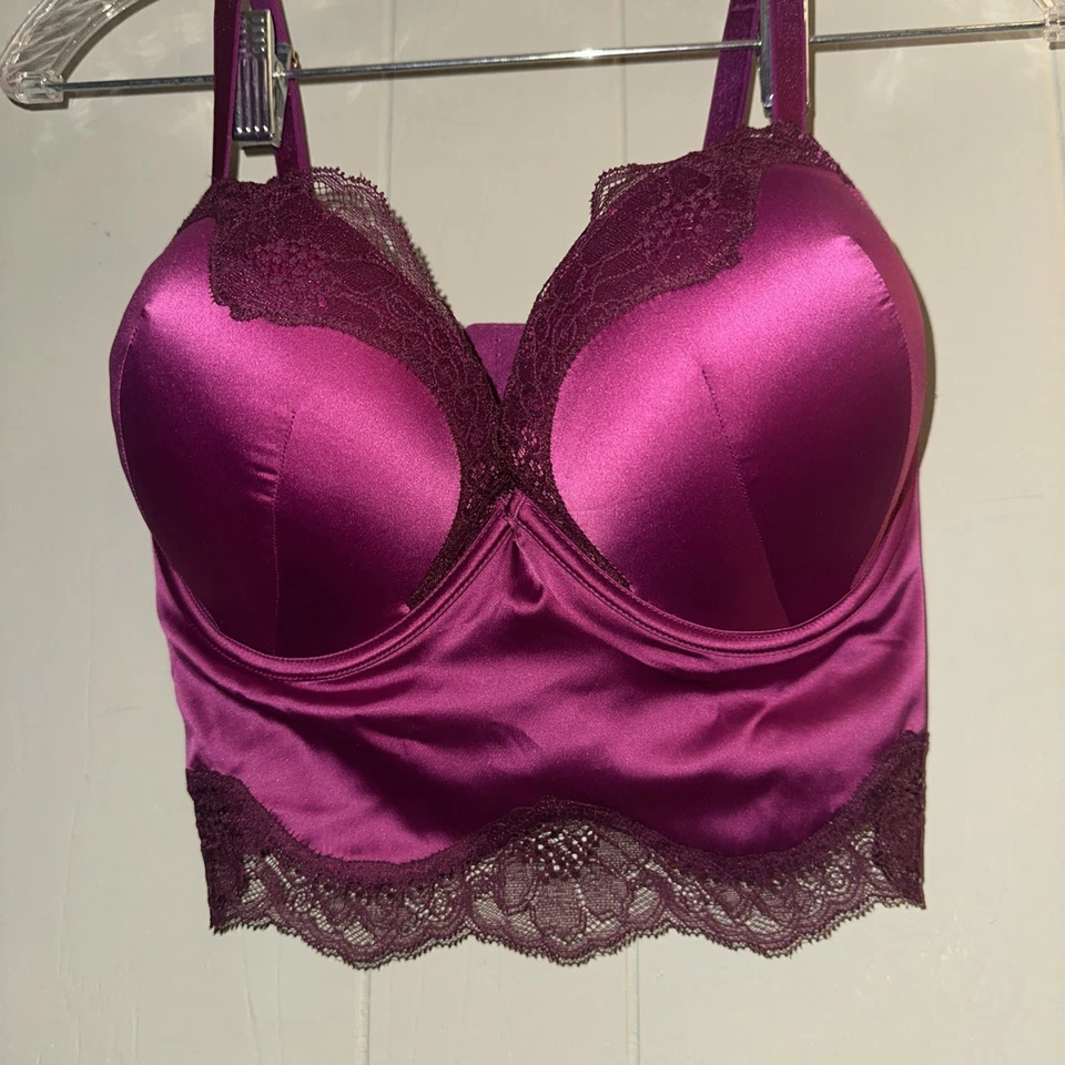 Sujetador Victoria's Secret Bombshell Plunge Long Line Bustier Magenta 36D Nuevo con Etiquetas Foto 3 de 4