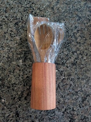 Wottish 8-Piece Wooden Kitchen Utensil Set made of Natural Solid Acacia Wood