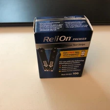 100 ReliOn Premier Blood Glucose Test Strips EXP 01/2027+  ,  SHIP FREE