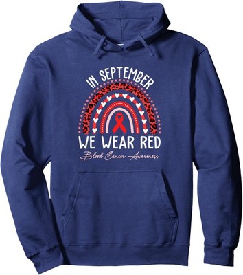 In September We Wear Red Blood Cancer Awareness Unisex Hooded Sweatshirt