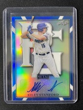 2021 Leaf Perfect Game Riley Stanford Blue Metal Autograph #11/30 Rays!!!