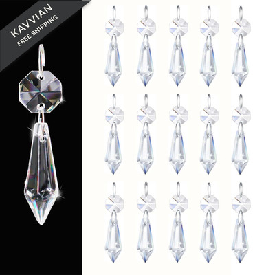Premium Clear Crystal Glass Drops 2.4'' -Multi Purpose Bluk 2.4'',