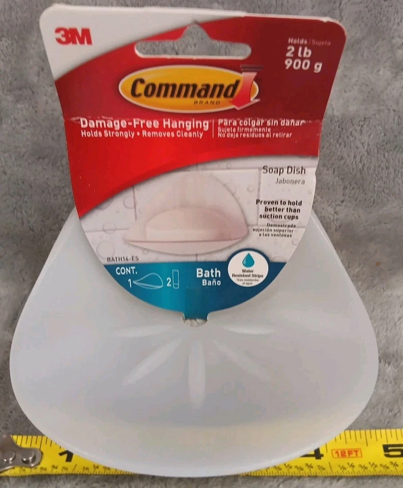 Jabonera colgante de plástico Command sin daños BATH14-ES Foto 3 de 4