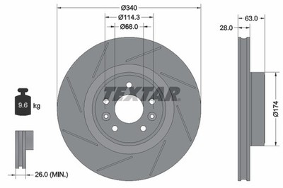 2X 92282205 Textar Brake Disc for Renault