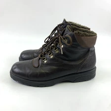 Toe Warmers Canada Leather Ankle Boots Lace Up Fleece Lined Outdoor Womens 10