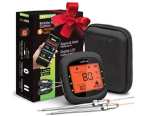NutriChef Smart Bluetooth BBQ Thermometer with Travel Zip Case