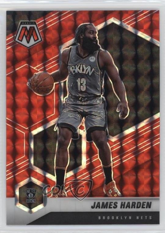 2020-21 Panini Mosaic Red Mosaic Prizm James Harden #173 02v3