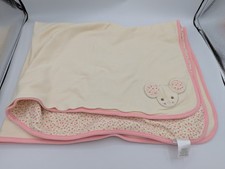 Vintage Gymboree 2005 White Mouse Pink Floral Baby Blanket Lovey