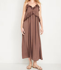 Old Navy NEW W/TAG Most Popular Women's Sleeveless Ruffled Satin Maxi Dress - MT