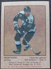 2002 - 2003 ITG Parkhurst Fredrik Modin Retro Mini Lighting Hockey Card