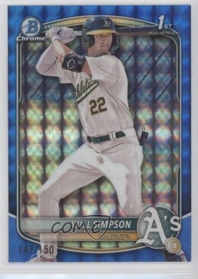2025 Bowman Chrome Prospects Blue Geometric Refractor 147/150 Will Simpson 1m63