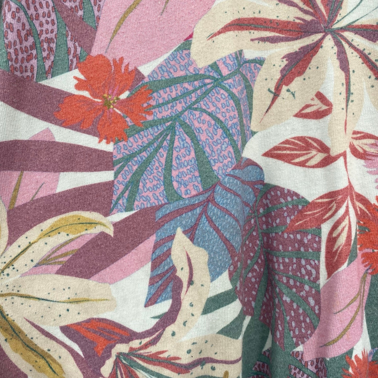 Sundry Women's Raglan Tropical Floral Pullover Sweatshirts Size Medium