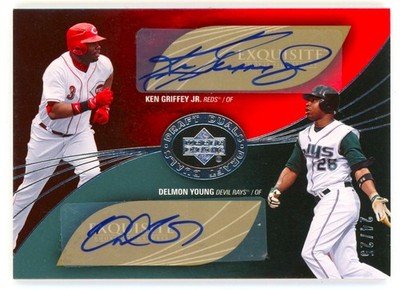 2007 UD Upper Deck Exquisite Ken Griffey Jr Draft Duals Auto 24/25 HOF Jersey #