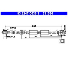 2x ATE Bremsschlauch vorne 5Q0611701D 21213736