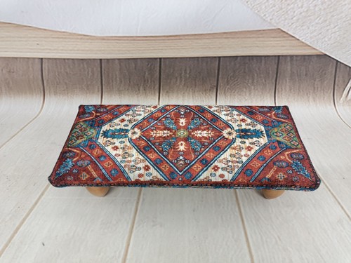 Upholstered footstool Bed step stool Bohemian stool Fireside stool Foot Riser - Picture 5 of 11