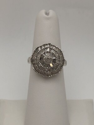 Designer STS Chuck Clemency White Diamond Sterling Silver 925 Ring Size 5.5