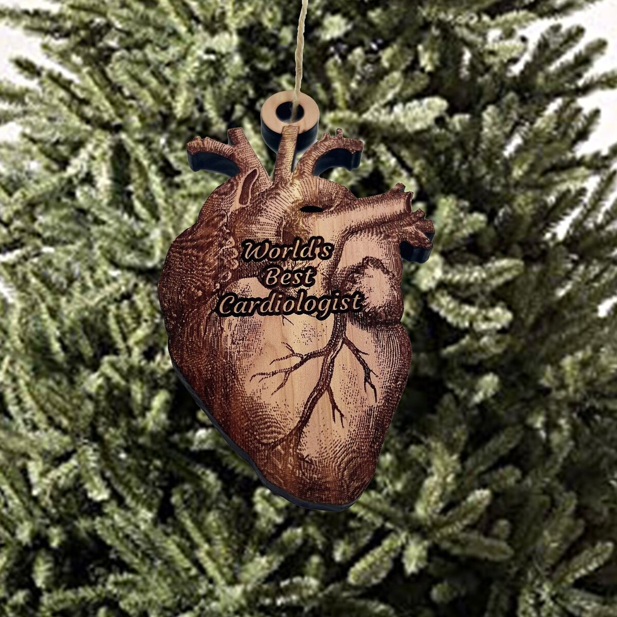 Worlds Best Cardiologist HEART - Cedar Ornament Worlds Best Cardiologist HEART - Cedar Ornament