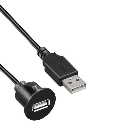 1M Car Dashboard Usb 2.0 Male To Female Socket Panel Extension Cable Single Port - Picture 6 of 8