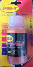 Spike It Dip-N-Glow Worm Dye Gamefish 2fl oz-Orange Garlic-NEW-SHIPS N 24 HOURS