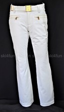 BOGNER DAMEN SKIHOSE Stretch RENI WEIß SKI GOLD GÜRTEL WOMEN UVP 599 € 42 L NEU