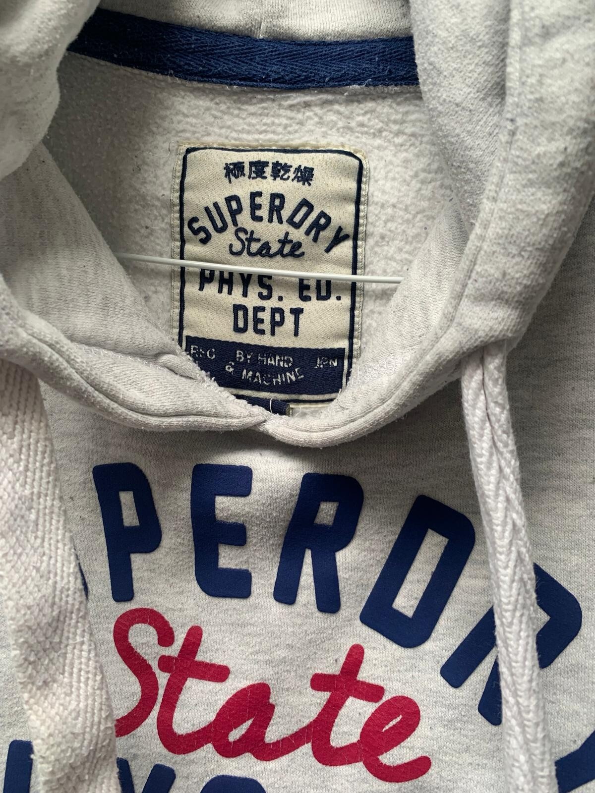 Superdy Hoodie Womens Light Grey Marl Cotton Thick Warm Size S 36'' Chest RRP£59 image 4