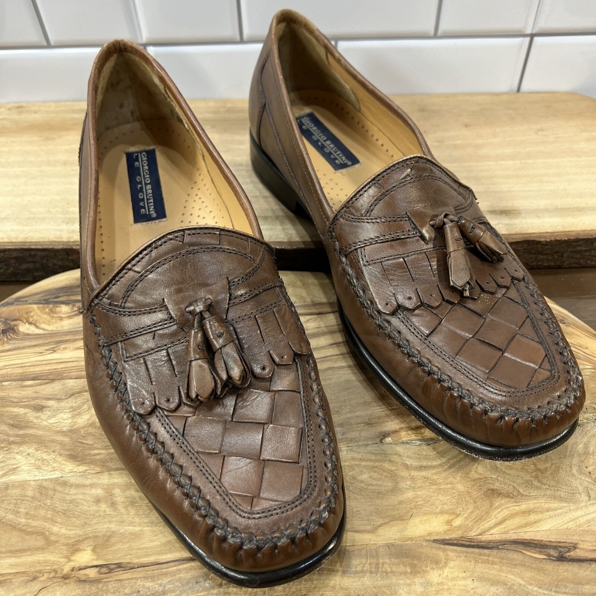 Loafer Brutini Giorgio Brutini Le Glove Men's Size 12 Shoes Brown