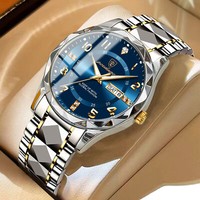 Men's Quartz Watches 3 ATM Waterproof Luminous Date Stainless Steel Wristwatches