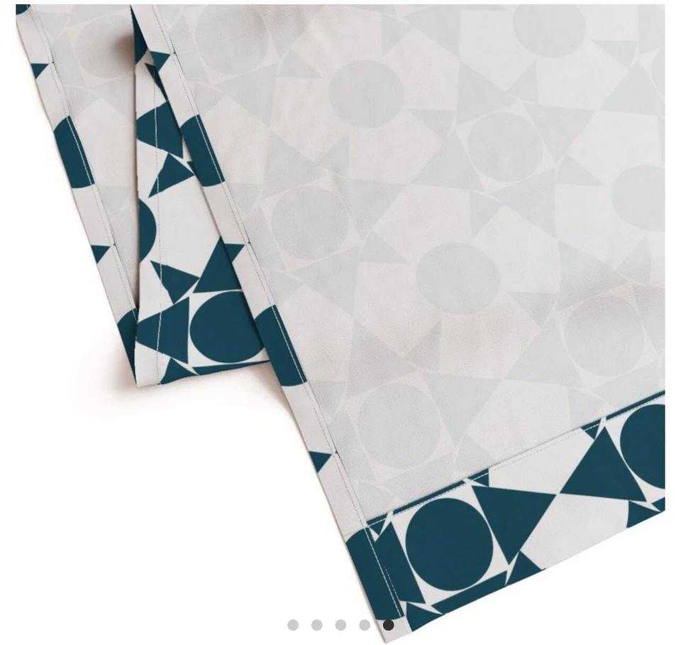 New spoonflower curtain large sun dark teal on white 50 x 96in 2 panels - Image 3 of 4