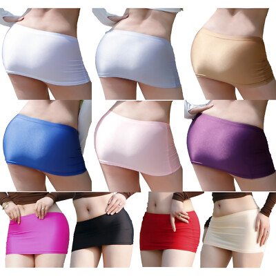 mini dress underwear Womens Smooth Oil Shiny Lingerie Skirt Hip Dress Extreme Short Skirt  Underwear