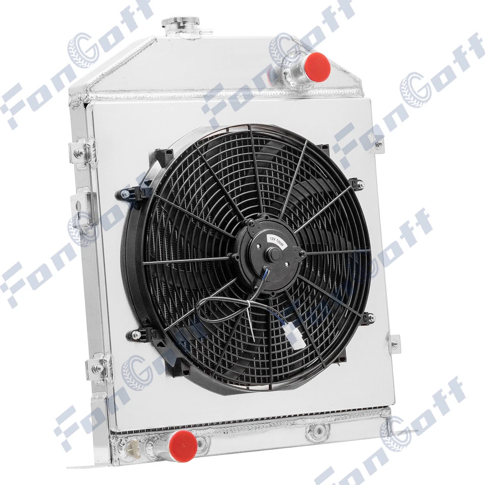 3 Row Radiator+Shroud Fan for 1942-1948,44 Ford Deluxe Ford Configuration Engine Foto 2 de 4