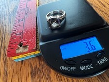 Vintage Sterling Silver Smokey Quartz 925 Ring 7