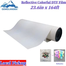 QOMOLANGMA Reflective Colorful DTF Film Roll 23.6in x 164ft Cold Peel CA Pickup