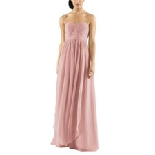$275 🎀JENNY YOO Aidan Convertible Strapless Chiffon Rose PROM Bridesmaid Dress