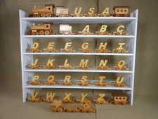 New Handcrafted Wooden Alphabet Train for All Ages Great Toy or Collectible 