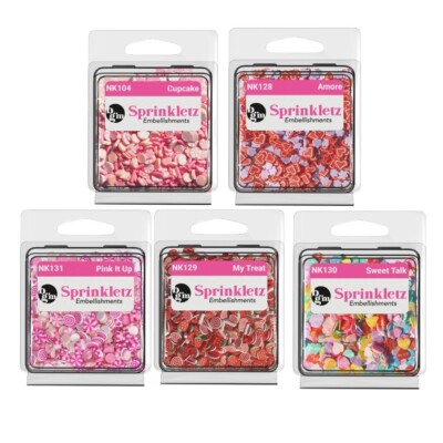 Buttons Galore Sprinkletz LOVE Tiny Polymer Clay Embellishments for Crafts