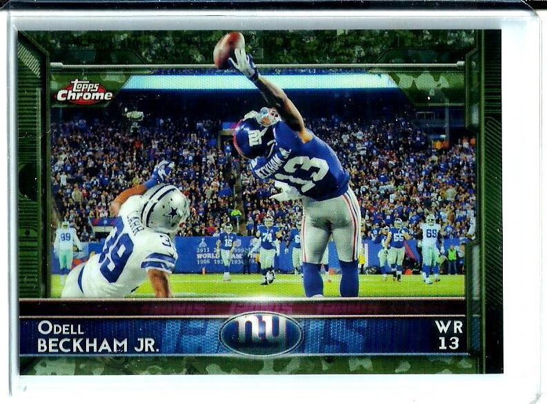 Odell Beckham Jr 2015 Topps Chrome Camo Refractor # 18 D # 297/499 The Catch !