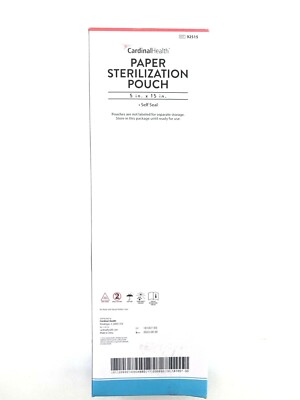 CardinalHealth Paper Sterilization Pouch 5''X15'' selfSeal Ref 92515 QTY 200,09/23
