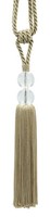 DéCopro Kristall Quaste Zugband, Farbe #9802 - Beige [Einzeln Verkauft]