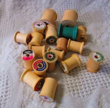 Lot Of Wooden Spools For Thread For Crafting
