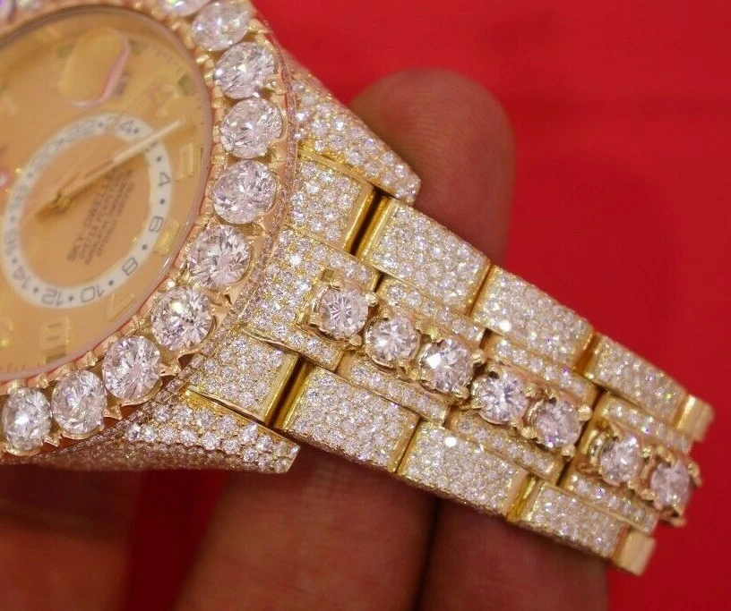 Gold rolex shop iced out