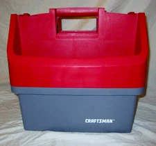 Vintage Craftsman Tool Box Plastic Compact Carryall Tote Organizer Slide Tray