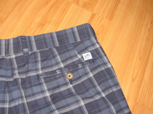 Short de ski homme SOUTHERN TIDE taille 38 bleu à carreaux devant plat coton élasthanne