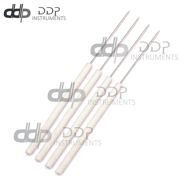 4 DISSECTING DISSECTION TEASING NEEDLE STRAIGHT SILVER HANDLE eBay