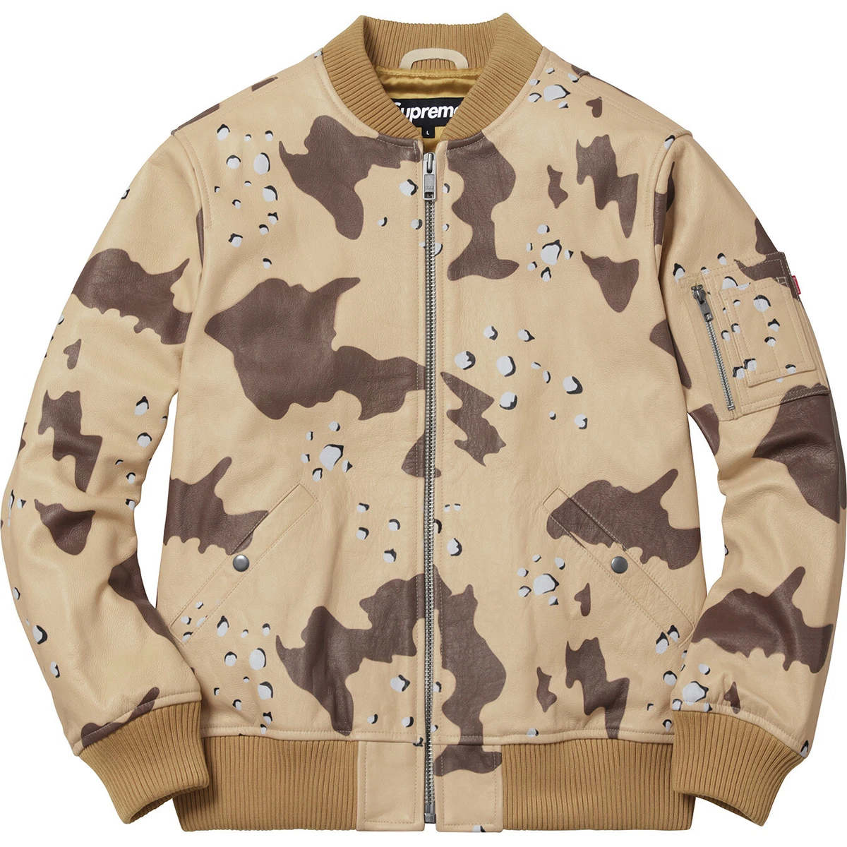 Supreme Leather MA-1 Jacket (Desert Camo) SS17✅Brand New❤️Deadstock✅Authentic❤️