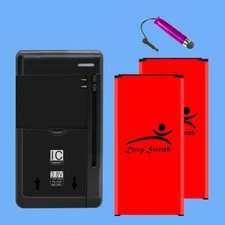 High Capacity 2x 6820mAh Battery Charger Stylus for Samsung Galaxy S5 SM-G900R4