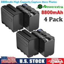 4Pack Powerextra 8800mAh NP-F970 Battery For Sony NP-F330 NP-F550 NP-F960 TR516