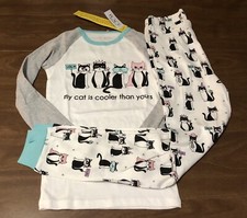 NEW Girl's Children's Place Long sleeves Cat Print Pajamas Size 8