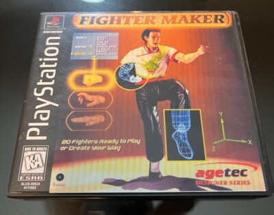 Fighter Maker (Sony PlayStation 1, 1999) Disc w/ Repro Art